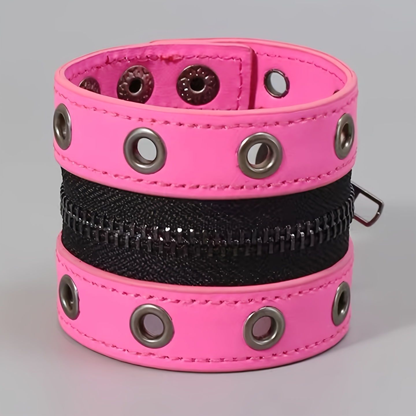 Gothic PU Wide Bracelet, Punk Rock Style for Couples